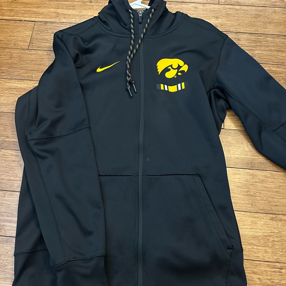 Nike Black Dri-FIT Full Zip Hoodie with Yellow Accents